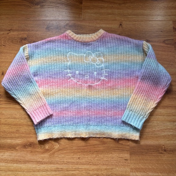 Sanrio Hello Kitty Forever 21 Collab Pastel Striped Sweater L - Picture 1 of 4